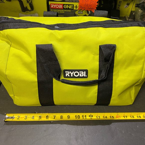 🆕 Ryobi 18" x 13" x 12" Contractors Heavy Duty Green Tool Bag - Picture 2 of 5
